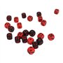Lot de 48 Dés à 6 Faces, 15 Mm/0,6 Pouce en Plastique Noir et Rouge étanche Jeu de Dés de Jeu de Table Carré Dés avec 2 Sacs de 