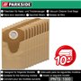 10 Sacs d'aspirateur Parkside - 20 L PNTS 1300 - Coloris Marron 906-05 - Pour aspirateur sec / humide