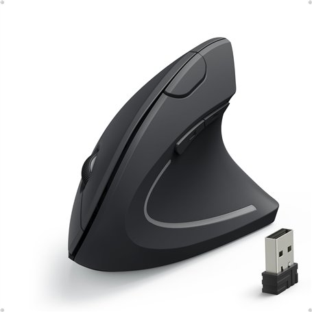 Anker Souris Ergonomique Verticale USB Sans Fil 2.4G avec 3 Niveaux DPI ajustables 800 / 1200 / 1600 et 5 Contrôles Latéraux