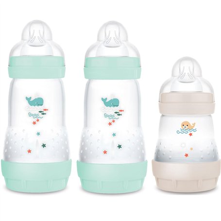 MAM Lot de 3 biberons anti-coliques de 160 ml et 260 ml avec tétine taille 1 dès la naissance