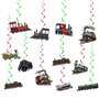 POMNUG 24 Pcs Train Pendentif Swirls Train Spirales Plafond Swirls Décorations Rétro Train Pendentif Décorations pour Train Anni