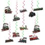 POMNUG 24 Pcs Train Pendentif Swirls Train Spirales Plafond Swirls Décorations Rétro Train Pendentif Décorations pour Train Anni