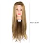 Tête de Mannequin avec 100% de Cheveux Humains, Tête de Poupée de Cosmétologie de 25,6 Pouces, Tête D'entraînement à la Coiffure