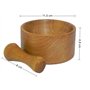 Mortier et pilon en bois naturel - Avec bol à épices et herbes (M02)