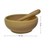 Mortier et pilon en bois - Broyeur à épices et herbes - En bois de hêtre - Cadeau pour la maison - M08