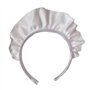 PHILSP Coiffe de soubrette large pour femme - Joli bandeau blanc de soubrette - Accessoire gothique fantaisie - Blanc