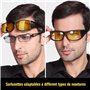 Kolnaix O³ Surlunettes de Conduite Jaunes - Adaptable aux différents types de montures - Conduite de nuit