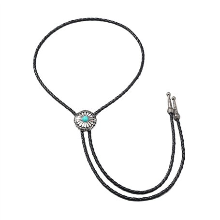 LeeCAE Bolo Tie Western Vintage - Cravate de Cowboy Turquoise