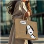 Kanguru Sac Cabas Femme What Snoopy – Sac Shopping en Toile de Jute avec Poche Intérieure et Poignées, Réutilisable et Écologiqu