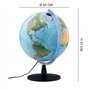 Tecnodidattica - GIGAGLOBO 40 | Globe Lumineux et Pivotant | Cartographie Physique et Politique | Textes en Italien | Grande Tai