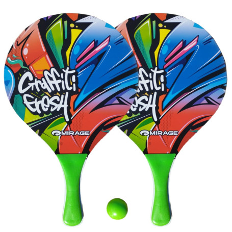 Raquettes de plage en bois raquettes de mer avec balle souple jeux raquette beach tennis plage jardin adulte garçons enfants cou