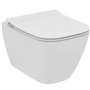 Ideal Standard - i.life S, Abattant de WC à sandwich fin avec fermeture normale, couvercle de toilette avec charnières en acier