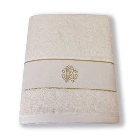 Roberto Cavalli Gold New Serviette éponge 100 x 150 Logo et Broderie