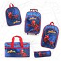 PERLETTI Spiderman Sac à Dos avec Roues pour Enfant - Sac à roulettes Amovible Garçon Bleu et Rouge École Maternelle - Cartable 