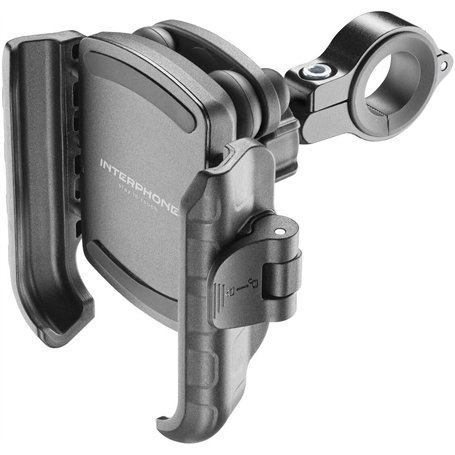 INTERPHONE SMCRAB24PRO Support Universel pour Smartphone avec Anti-Vibration Pro pour Moto - Aluminium - Orientable à 360 pour G