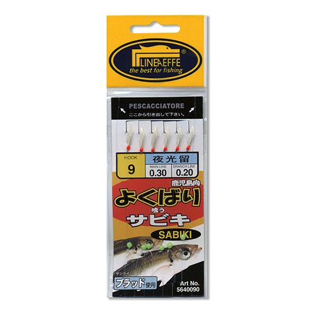 Lineaeffe Pescacciatore Taille Hameçon 6 Avançon 0.25 mm Ligne Montée 130 cm Sabiki Pêche en Mer Bas de Ligne Mitraillette Monta