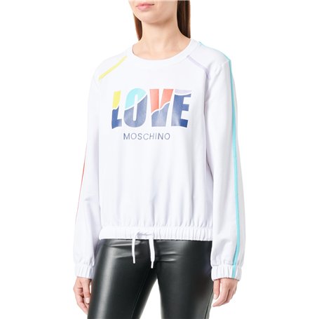 Love Moschino Sweat-Shirt à Manches Longues Coupe Droite Maillot de survêtement