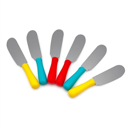 Leddy Living Lot de 6 couteaux colorés en acier inoxydable pour beurre