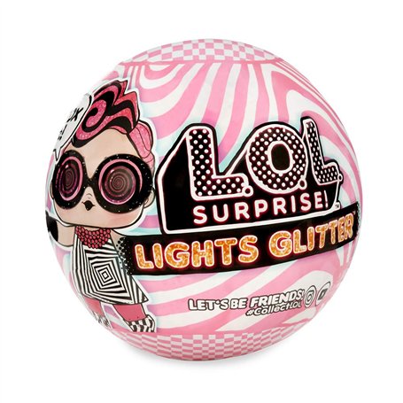 L.O.L. Surprise- Light Glitter Boule 8 Dont 1 poupée pailletée 8cm