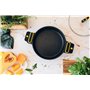 BRA Daily Pro | Faitout Haut en Aluminium Coulé, Revêtement Antiadhésif sans Pfoa, Tous Feux Dont Induction, 24 cm, Noir/Jaune