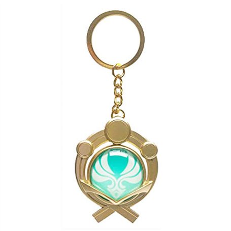 Genshin Porte-clés lumineux en forme de clé Inazuma Anémo Porte-clés doré Figurine de jeu Porte-clés Pendentif Personnage Genshi