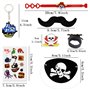 88 PCs Pirates bagues Trousseau Porte-Clés Pirate Bracelets Pirate Eye Patch Moustache Tatouages Cadeau D'anniversaire Sacs Pina