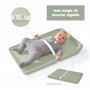 Matelas a langer bebe - matelas en silicone pour table a langer bebe - 50x70 - tapis a langer en couleur vert avec harnais de sé