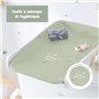Matelas a langer bebe - matelas en silicone pour table a langer bebe - 50x70 - tapis a langer en couleur vert avec harnais de sé