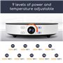 Aigostar Cookmate - Plaque à induction portable de 2000W. Design rond exclusif , 9 niveaux de puissance, minuterie avec arrêt. C