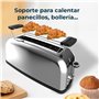 Cecotec Grille-pain vertical Toastin' time 850 Inox Long, 850 W de puissance, Double fente longue et large de 3,8 cm, Varillas S