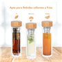 Recamania Bouteille isotherme avec filtre pour thé et infusions 500 ml en verre double - Convient pour l'eau