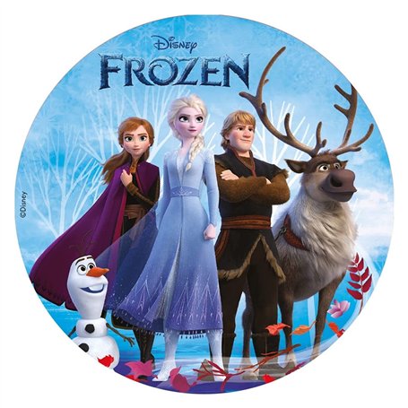 Dekora - La Reine des Nieges - Disque Comestible pour Décoration de Gâteau d'Anniversaire (Disque Azyme 20CM)