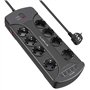 Multiprise Parasurtenseur Parafoudre avec 8 Prises et 4 Ports USB