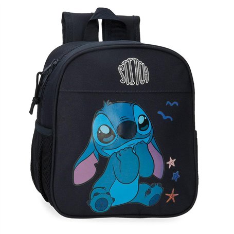 Disney Joumma Stitch Excited Sac à Dos préscolaire Adaptable à Chariot Noir 21 x 25 x 10 cm Polyester 5