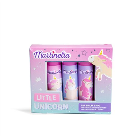 MARTINELIA - Trio Baumes à Lèvres Licorne Pour Enfants - Assortiment de 3 Baumes à Lèvres - Sticks à Lèvres Hydratants - Cadeau
