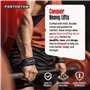 PORTENTUM® Sangle de Tirage Musculation - Lifting Straps pour Fitness, Levage, Gym - Accessoires Salle de Sport (Noir)