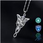 IDELUSH Collier Princesse Arwen | Acier titane hypoallergénique | Inspiré du Seigneur des Anneaux | Pendentif de 5 cm | Chaîne d