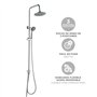 K2O Colonne de Douche sans Robinet Chillout Cascade 96,5 cm en Acier Inoxydable avec Pommeau de Douche et Douchette à Main à 3 P