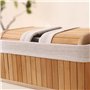 Casa Shop Lot de 3 paniers de rangement en bambou avec doublure en tissu naturel pour armoires et étagères, salle de bain