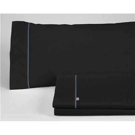 Dúo de funda nórdica de algodón Banús terracota - Cama de 135/140 cm - Cierre con clips