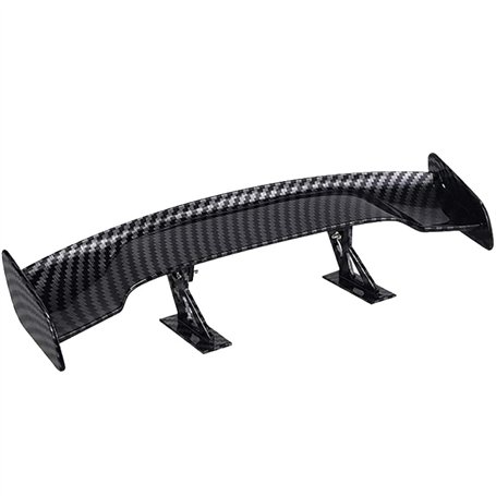 Tingz Mini aileron de voiture，Fibre de Carbone Décoration sans Perforation Noir，Décoration universelle de queue