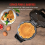 alpina Gaufrier - Forme Coeur - Revêtement Antiadhésif - 5 Gaufres - 1000 W - Noir