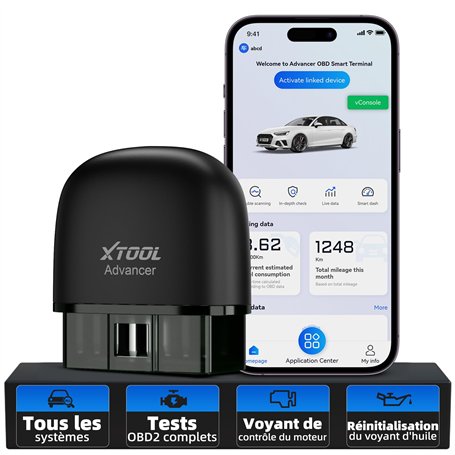 XTOOL AD20 Pro Valise Diagnostic Auto Francais Lecteur BT de Code OBD2 Scanner de Diagnostic Voiture sans Fil avec Analyse compl