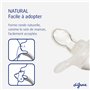 Difrax Tetine Bébé - 0-6 Mois Natural - 2 Unité - Sucettes avec Tétine Silicone - PURE DUO - Marron/Cannelle
