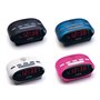 Ices ICR-210 Rose -Tuner PLL-FM- Haut-parleurs intégrés- Radio-réveil- Fonctionnement sur piles- Écran LED- Double fonction d'al
