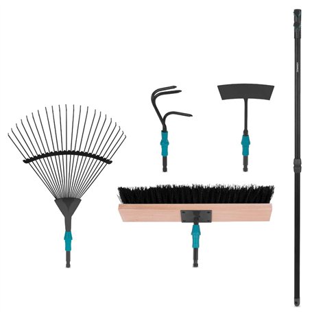 VONROC Kit d'Outils de Jardin 4 en 1 - Système Vfix - Ensemble Outils Jardinage - Feuillage
