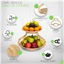 Naturlik Corbeille à Fruits 2 Étages - Bols Amovibles - Design Moderne - Corbeille en Bambou - Panier Rangement de Fruits