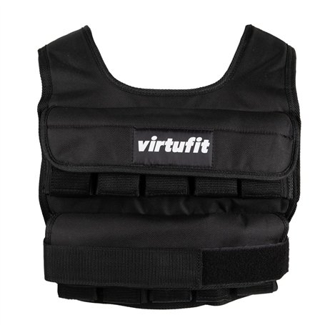VirtuFit Gilet lesté réglable Pro - 10 kg - Noir - Gilet d'entraînement - Musculation
