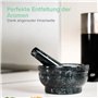 Coninx Mortier Pilon Cuisine | Mortier et Son Pilon Marbre Massif | Ø 15cm x 8cm | Solution Simple pour Cuisiner comme un Chef |