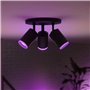 Philips Hue White & Color Ambiance Fugato Spot 3 flg. noir 3x350lm, dimmable, 16 millions de couleurs, contrôlable par applicati
